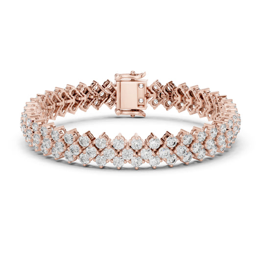 6.00Ct Round Cut Top Grade Diamond Elegant Three Row Prong Set Classic Wedding Tennis Bracelet For Women's - HIGHCARAT DIAMONDS