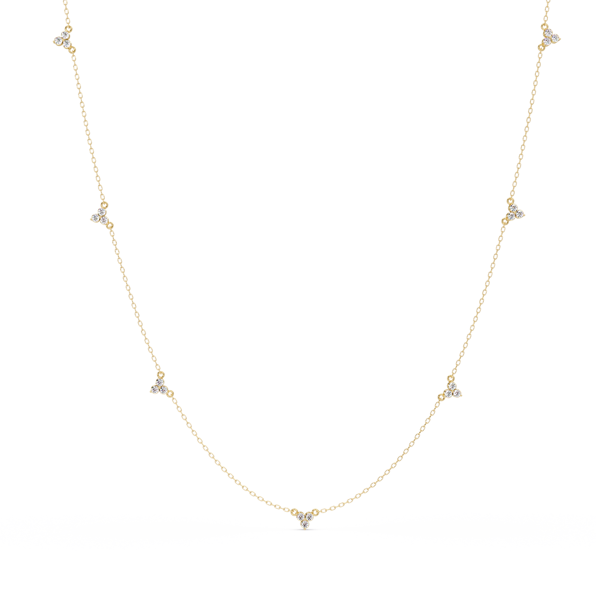Round Cut Rose Gold Lab Gown Station Diamond Necklace - HIGHCARAT DIAMONDS