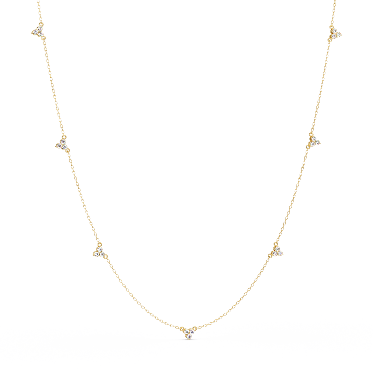 Round Cut Rose Gold Lab Gown Station Diamond Necklace - HIGHCARAT DIAMONDS