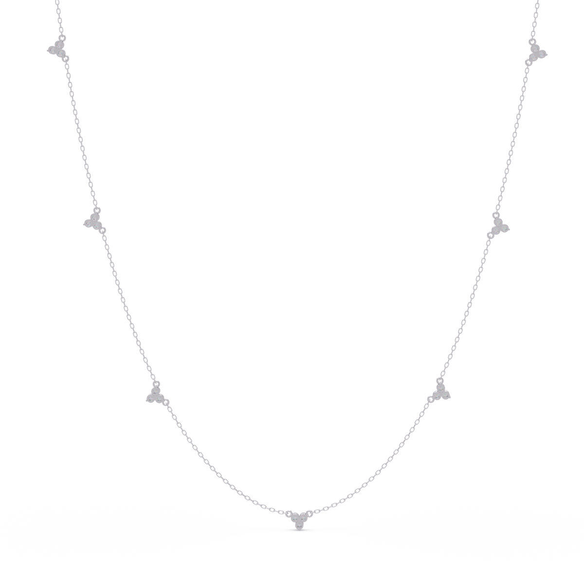 Round Cut Rose Gold Lab Gown Station Diamond Necklace - HIGHCARAT DIAMONDS