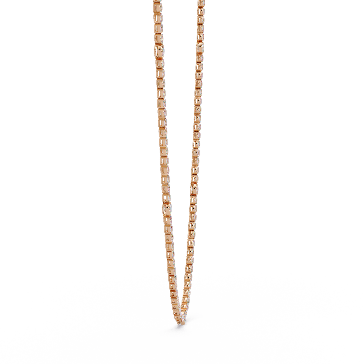 Round Cut Station Lab Grown Tennis Diamond Necklace in Gold - HIGHCARAT DIAMONDS