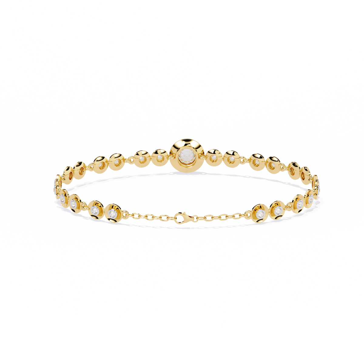 Round Cut Top Grade Lab Grown Diamond Bezel Set Unique Minimalist Bridesmaid Tennis Bracelet Gift For Her - HIGHCARAT DIAMONDS