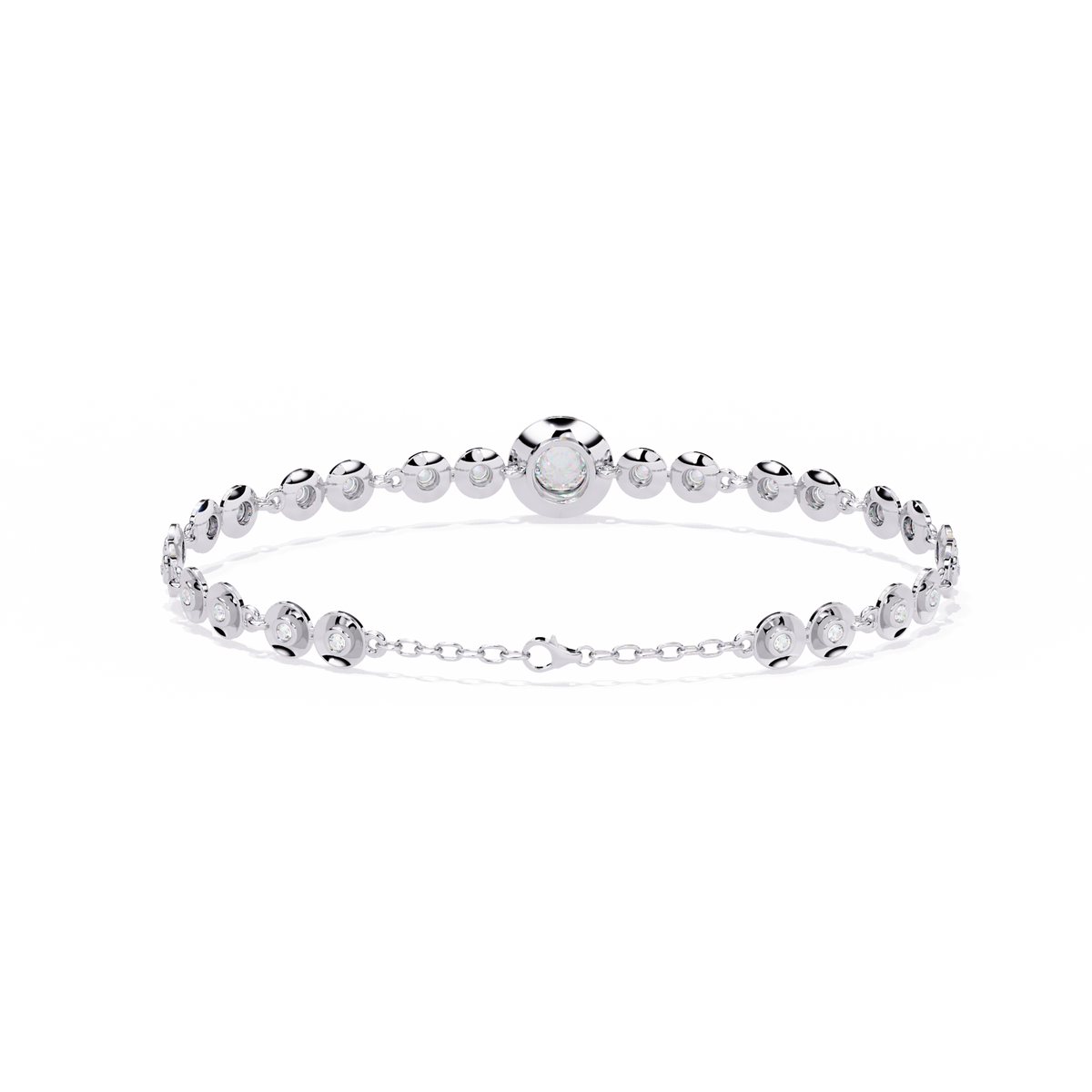 Round Cut Top Grade Lab Grown Diamond Bezel Set Unique Minimalist Bridesmaid Tennis Bracelet Gift For Her - HIGHCARAT DIAMONDS