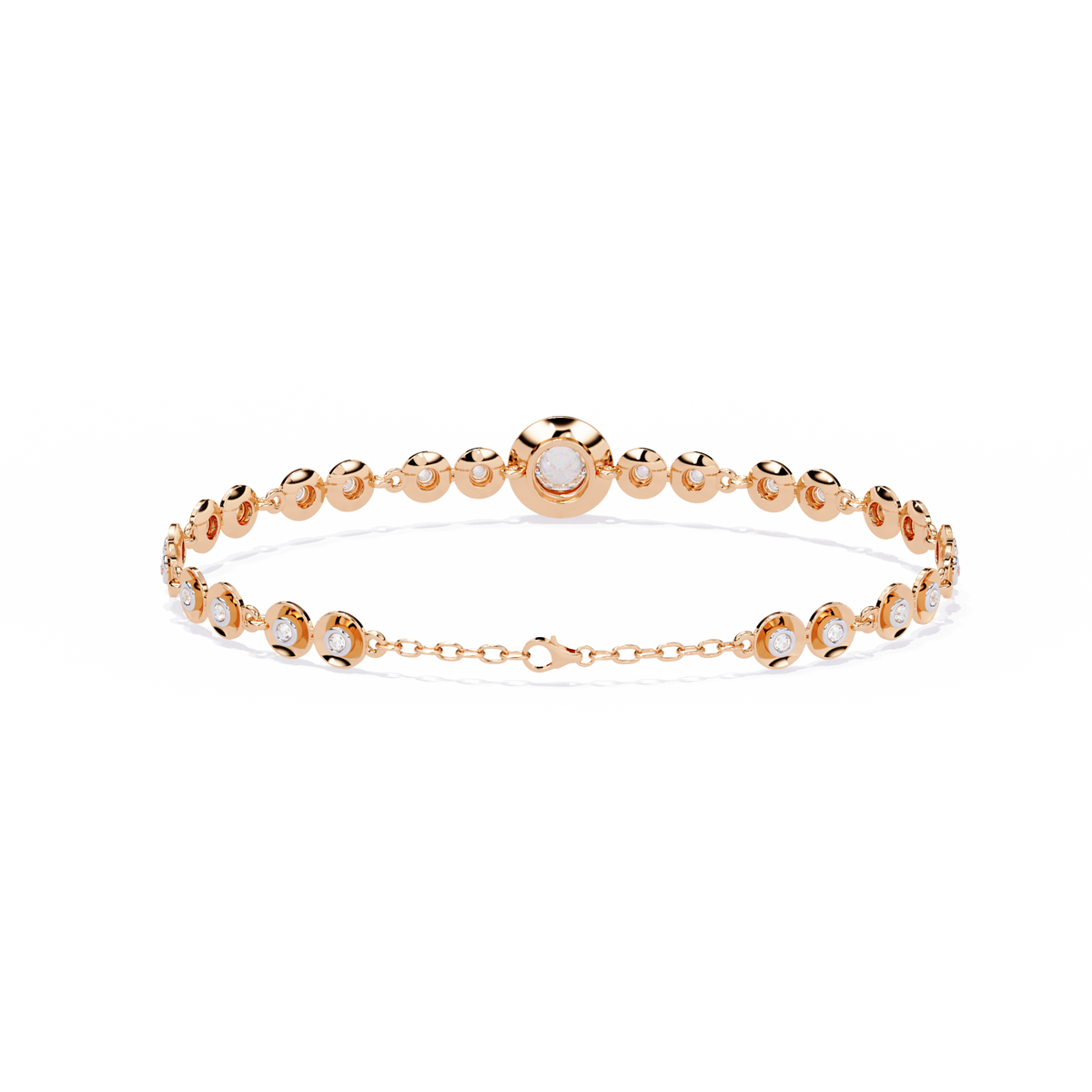 Round Cut Top Grade Lab Grown Diamond Bezel Set Unique Minimalist Bridesmaid Tennis Bracelet Gift For Her - HIGHCARAT DIAMONDS