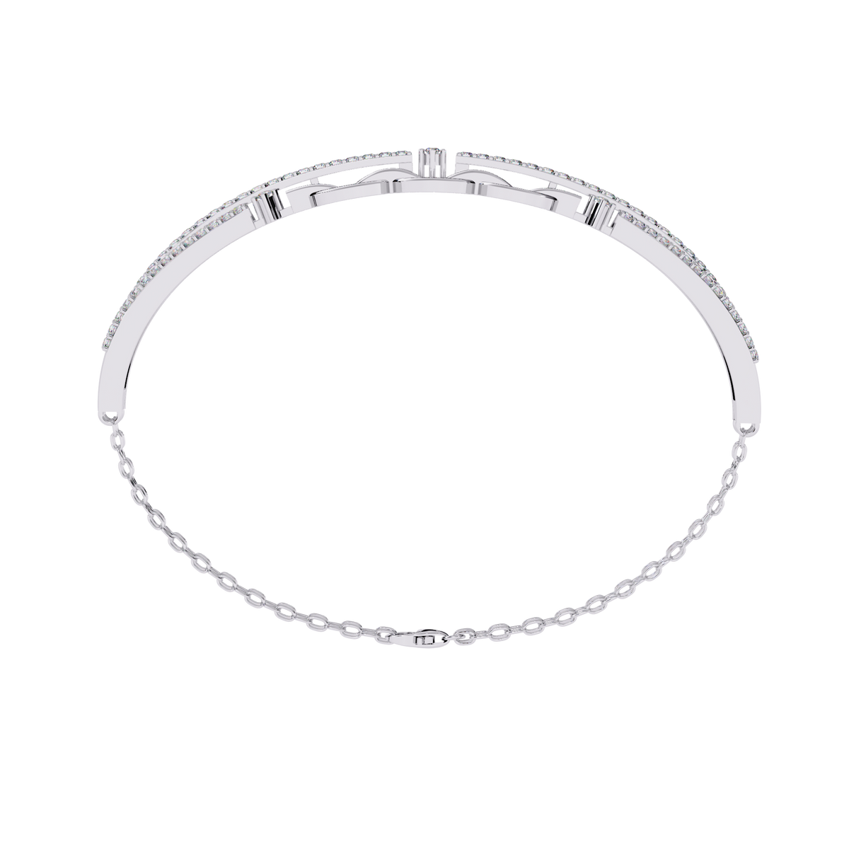Round Cut Top Grade Lab Grown Diamond Unique Vintage Miniamlsit Dainty Perfect Party Wear Cuff Bracelet - HIGHCARAT DIAMONDS