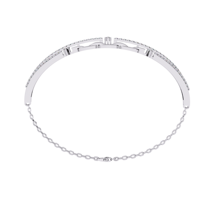 Round Cut Top Grade Lab Grown Diamond Unique Vintage Miniamlsit Dainty Perfect Party Wear Cuff Bracelet - HIGHCARAT DIAMONDS
