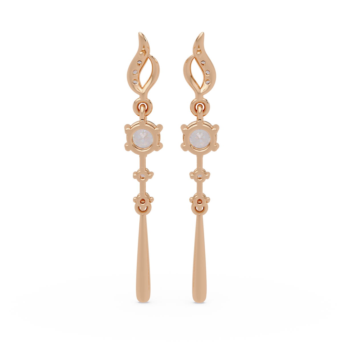 Round Cut Vintage Lab Grown Diamond Drop Earring - HIGHCARAT DIAMONDS