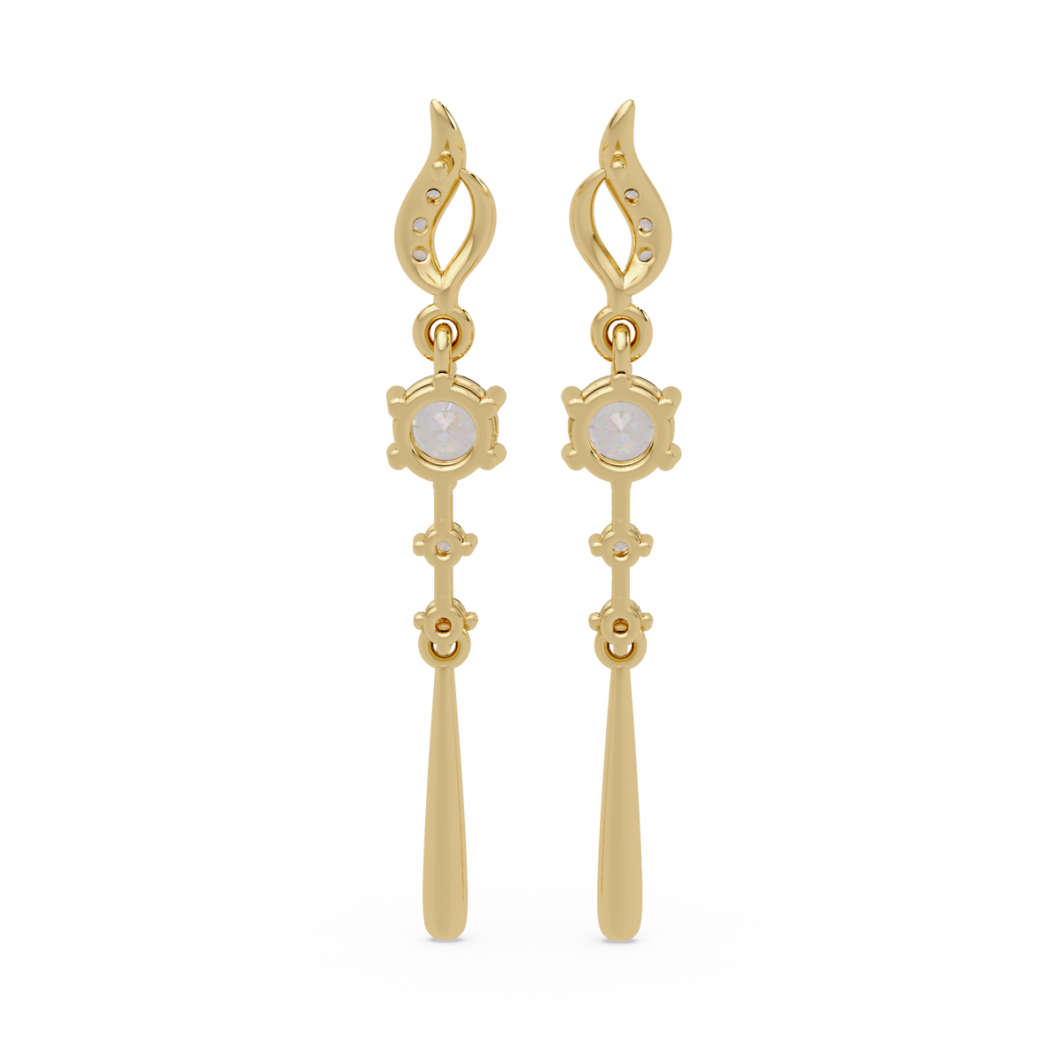 Round Cut Vintage Lab Grown Diamond Drop Earring - HIGHCARAT DIAMONDS
