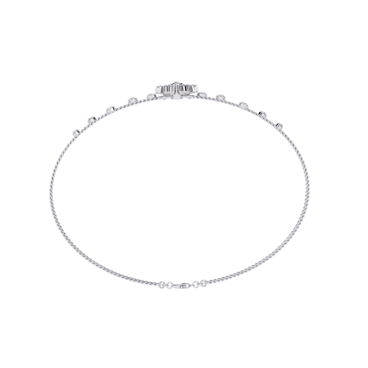 Round Cut White Colorless Diamond Art Deco Elegant Delicate Handmade Cuff Bracelet Gift For Her - HIGHCARAT DIAMONDS