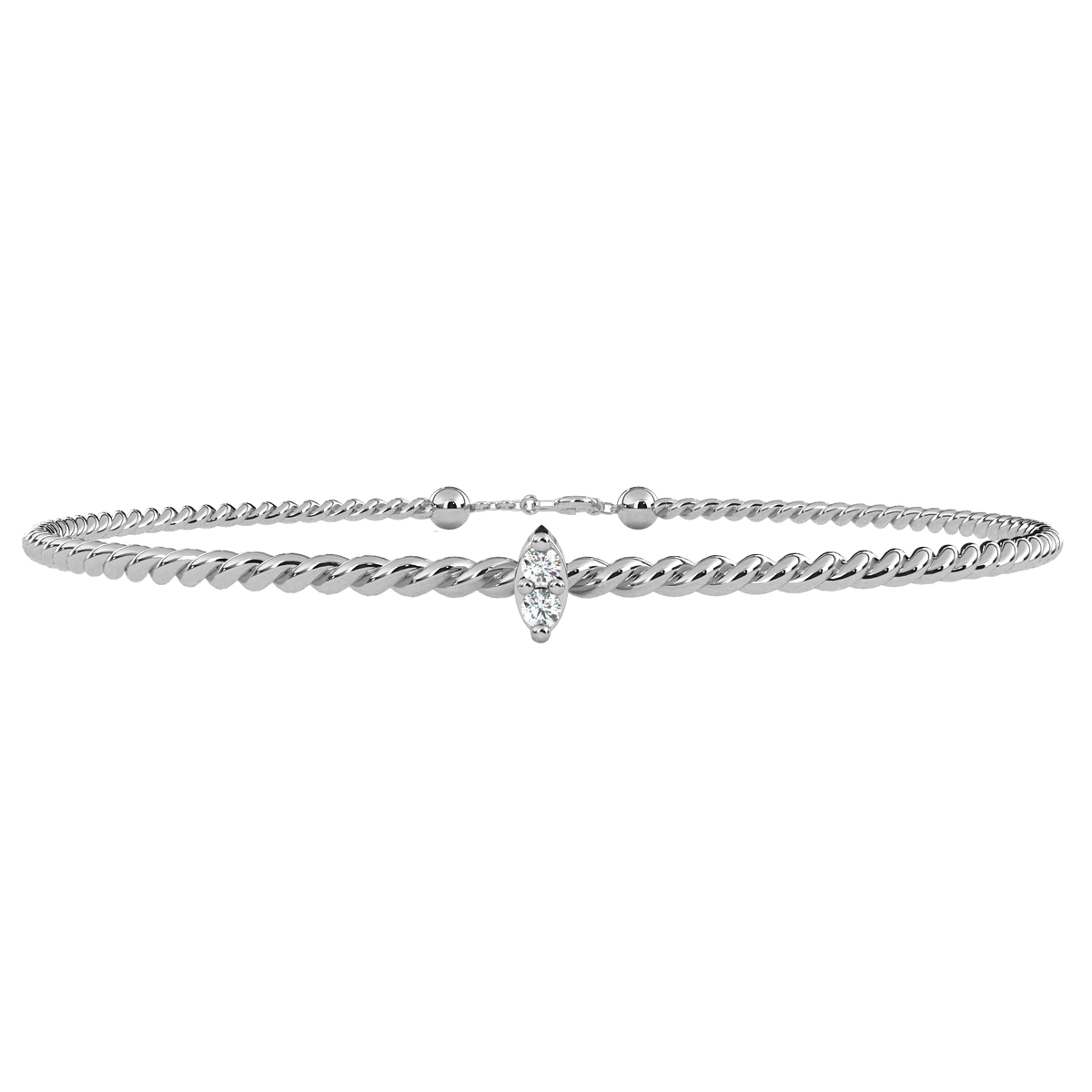 Round Cut White Colorless Diamond Unique Simple Solitaire Stackable Prong Set Every Day Tennis Bracelet For Her - HIGHCARAT DIAMONDS