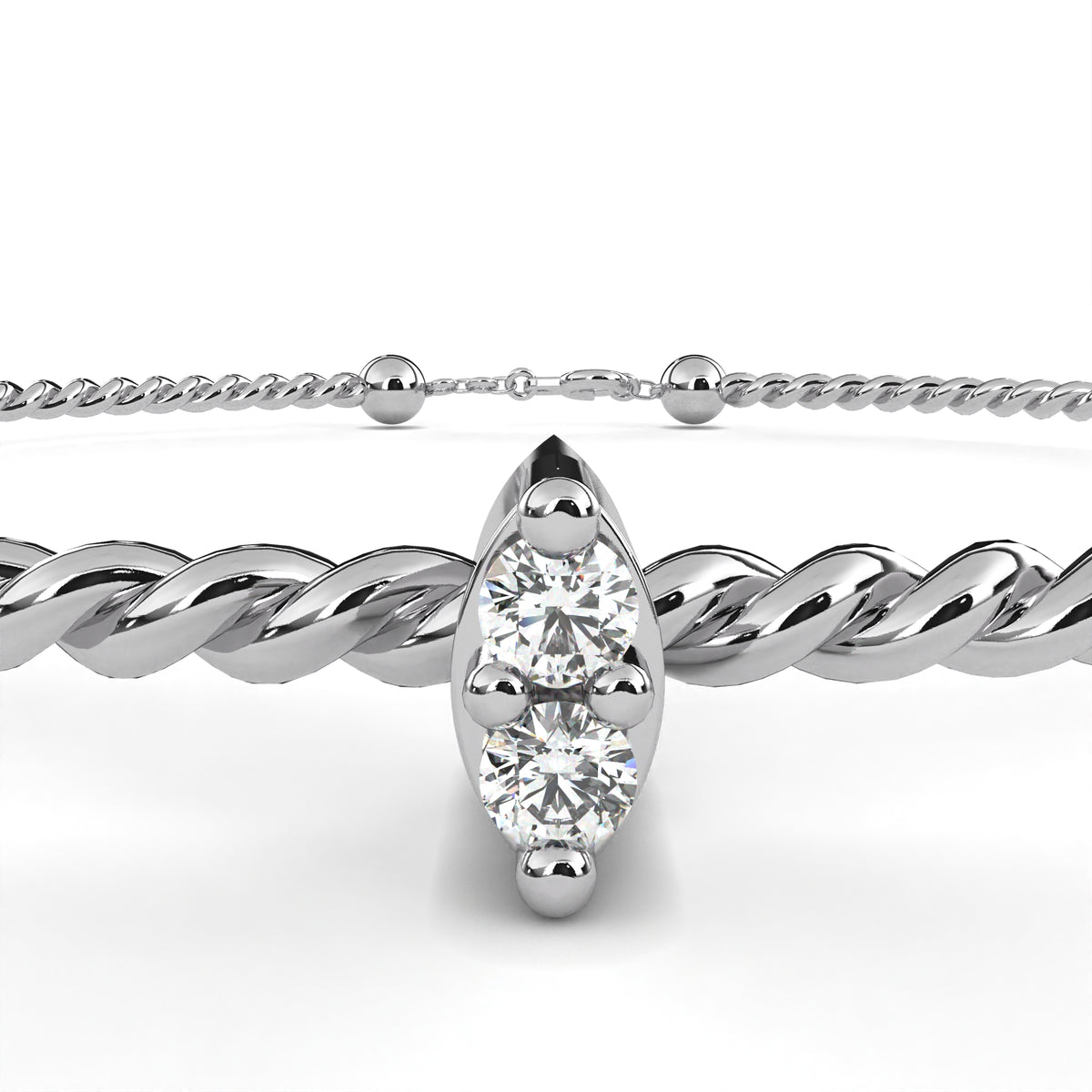 Round Cut White Colorless Diamond Unique Simple Solitaire Stackable Prong Set Every Day Tennis Bracelet For Her - HIGHCARAT DIAMONDS