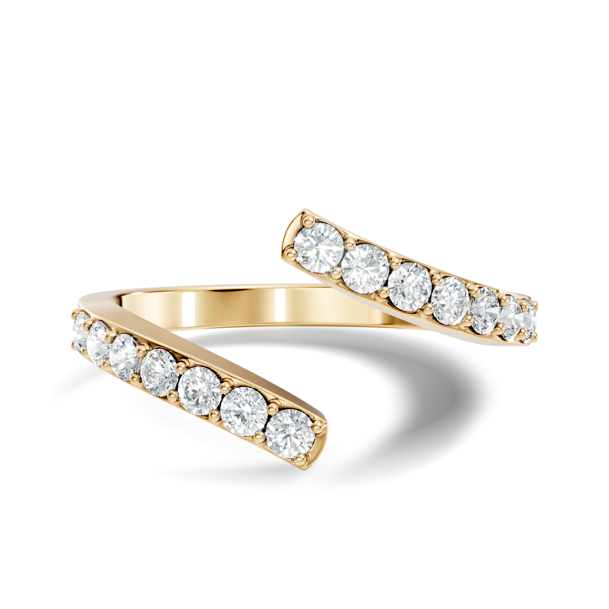 Round Cut White Colorless Lab Grown Diamond Unique Bypass Dainty Party Wear Ring For Women's - HIGHCARAT DIAMONDS