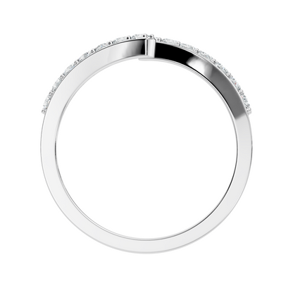 Round Cut White Colorless Lab Grown Diamond Unique Bypass Dainty Party Wear Ring For Women's - HIGHCARAT DIAMONDS