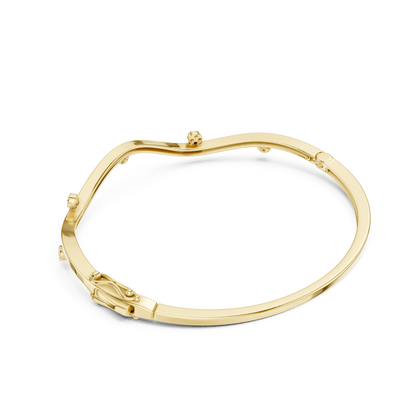 Round Cut lab Grown Diamond Unique Art Deco Party Wear Bangle For Her - HIGHCARAT DIAMONDS