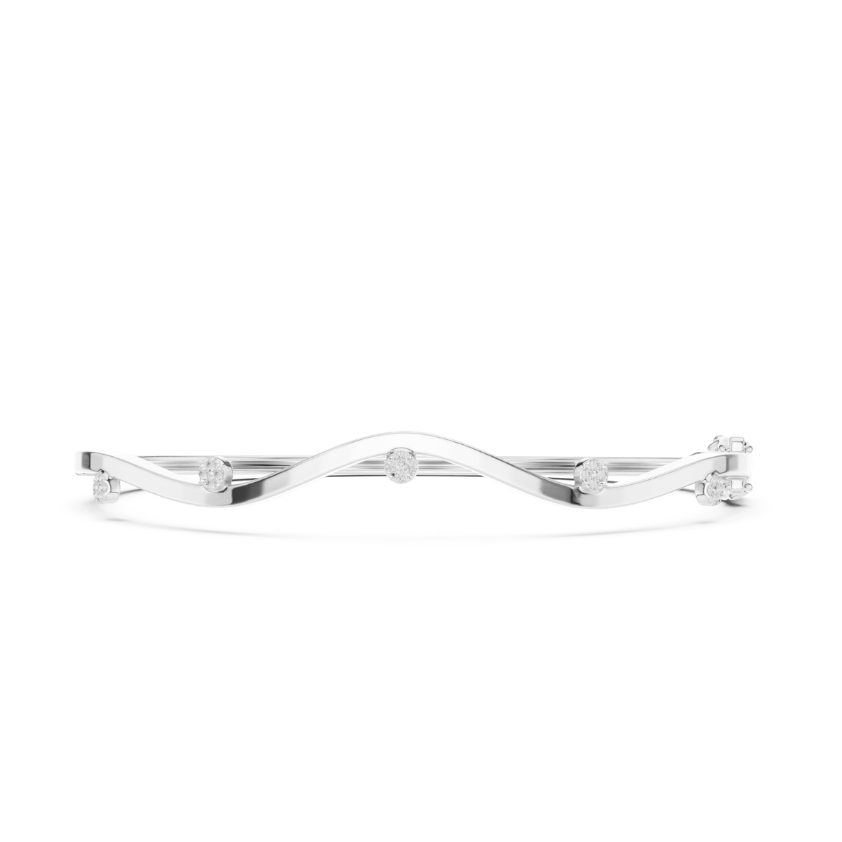 Round Cut lab Grown Diamond Unique Art Deco Party Wear Bangle For Her - HIGHCARAT DIAMONDS