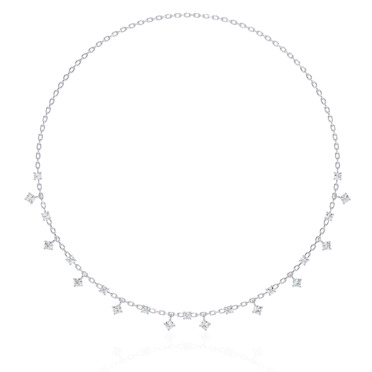 Round Cut natural & Lab Grown Diamond Art Deco Prong Set Antique Graduation Necklace for Her - HIGHCARAT DIAMONDS