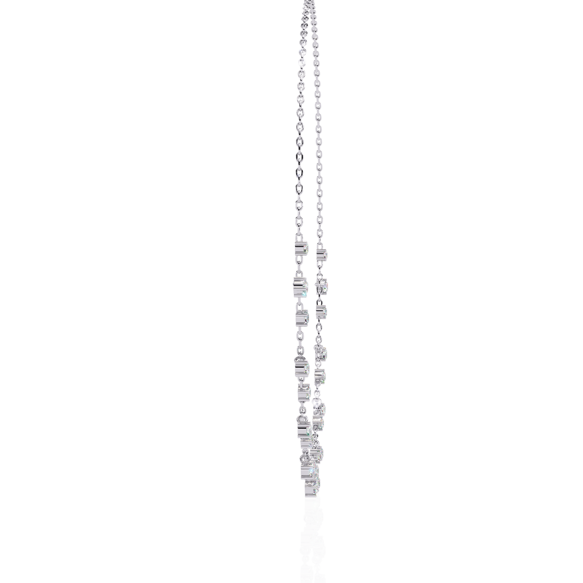 Round Cut natural & Lab Grown Diamond Art Deco Prong Set Antique Graduation Necklace for Her - HIGHCARAT DIAMONDS