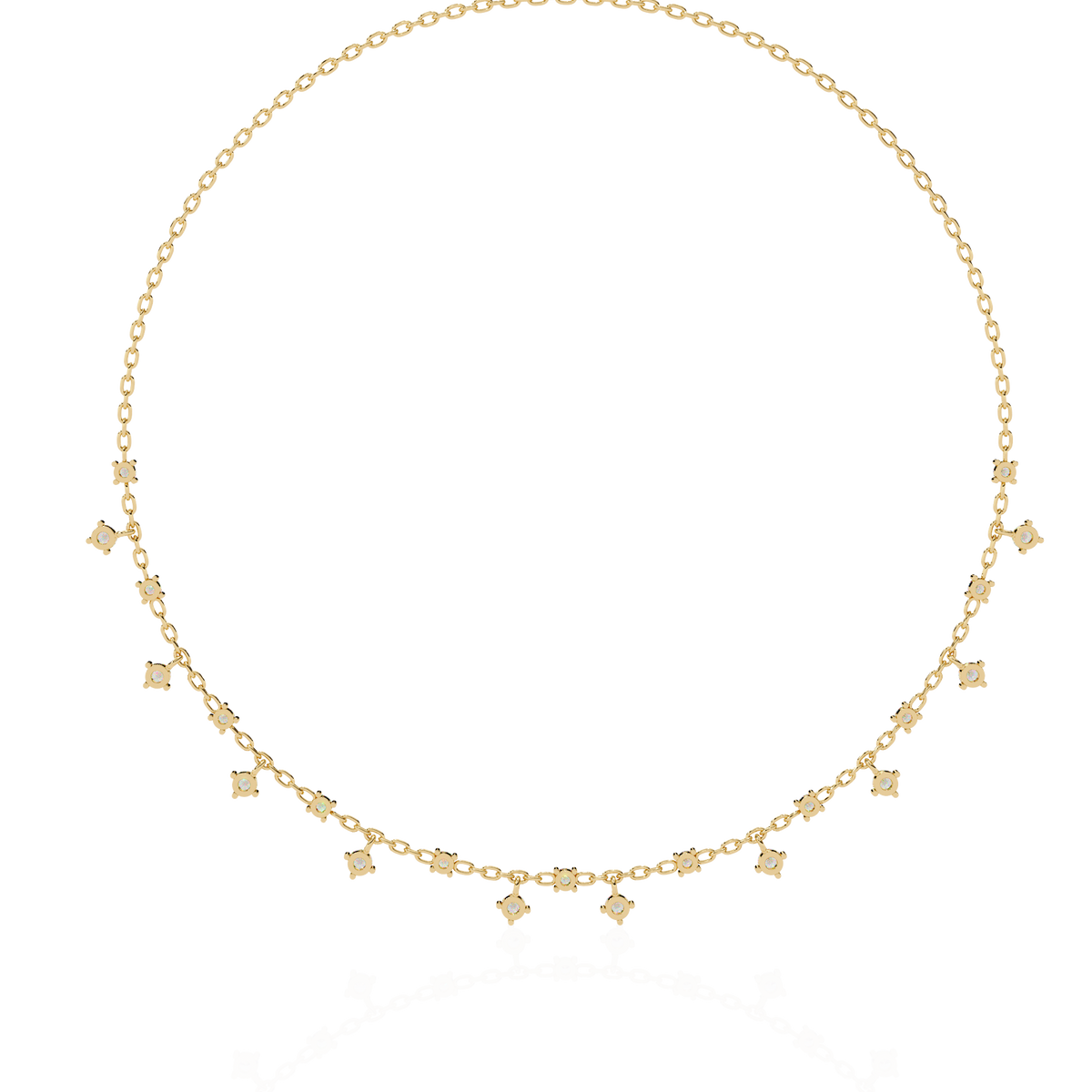 Round Cut natural & Lab Grown Diamond Art Deco Prong Set Antique Graduation Necklace for Her - HIGHCARAT DIAMONDS