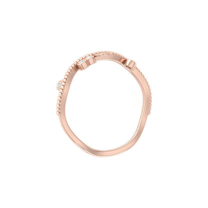 Round Diamond Daily Wear Fancy Ring Trendy Leaf Flower Band Ring In 14 KT Solid Gold - HIGHCARAT DIAMONDS