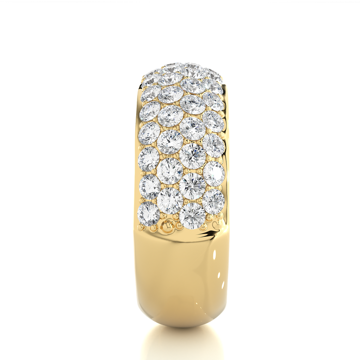 Elegant Round Diamond Half Eternity Band Ring in 18K Solid Gold For Special Occasions - HIGHCARAT DIAMONDS