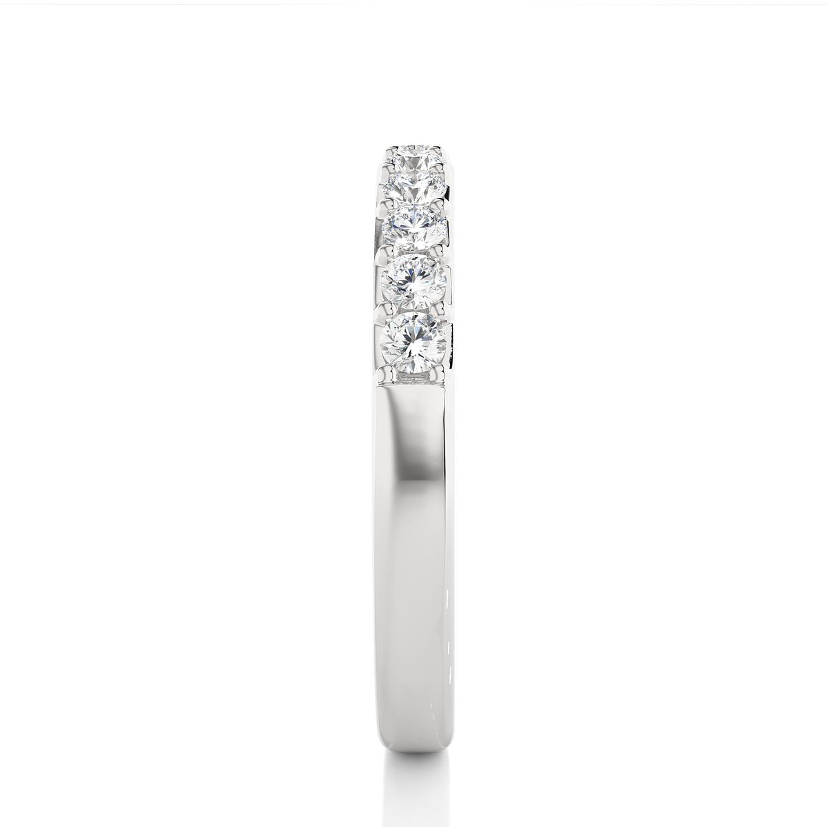 Elegant Round Diamond Band in 18KT Solid Gold With Shared Prong Half Eternity Style - HIGHCARAT DIAMONDS
