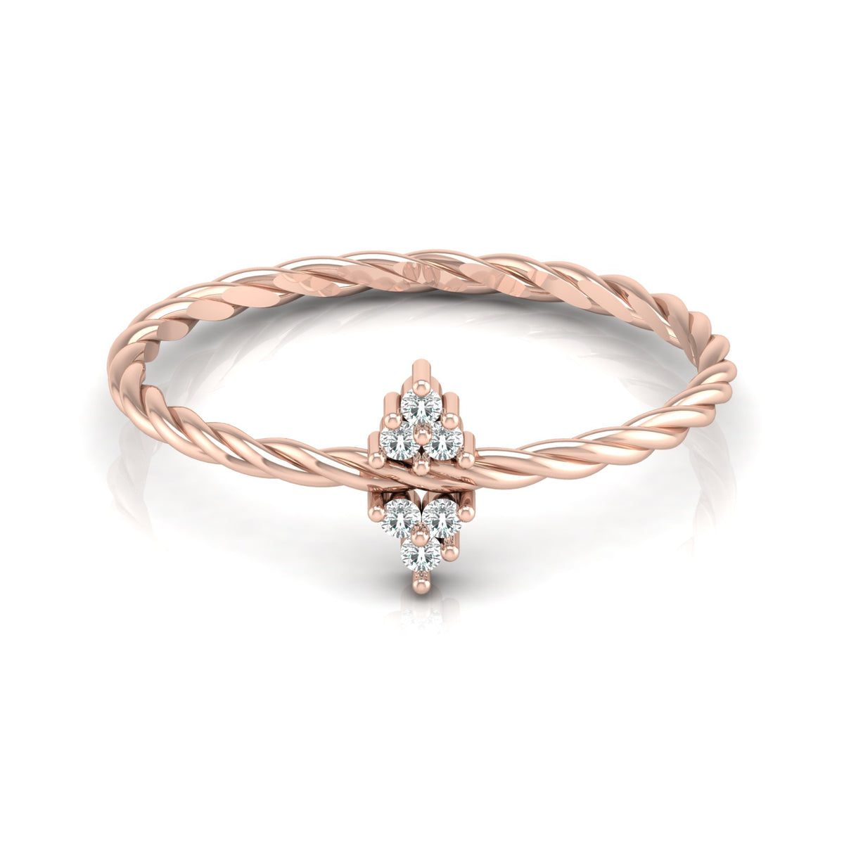 Round Diamond Twisted Shank Engagement Ring - HIGHCARAT DIAMONDS