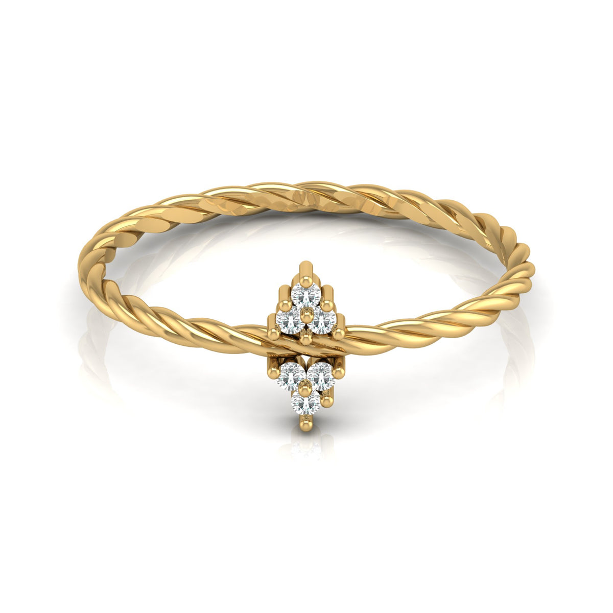Round Diamond Twisted Shank Engagement Ring - HIGHCARAT DIAMONDS