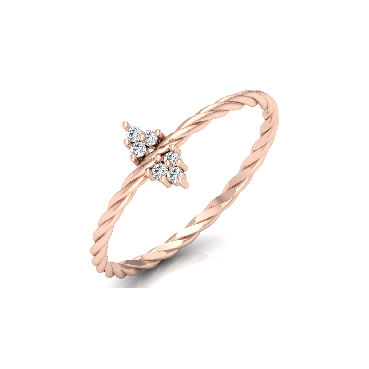 Round Diamond Twisted Shank Engagement Ring - HIGHCARAT DIAMONDS