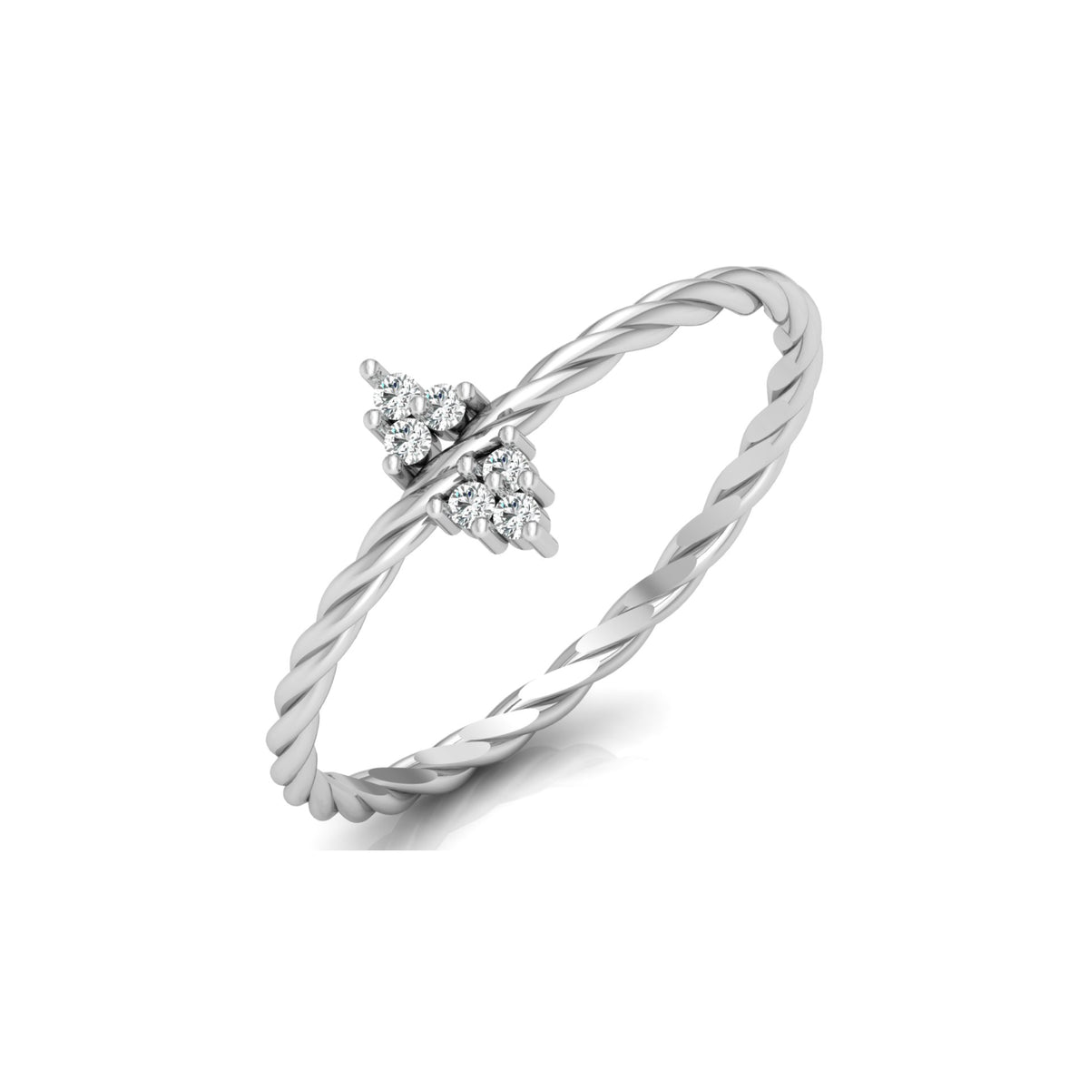 Round Diamond Twisted Shank Engagement Ring - HIGHCARAT DIAMONDS