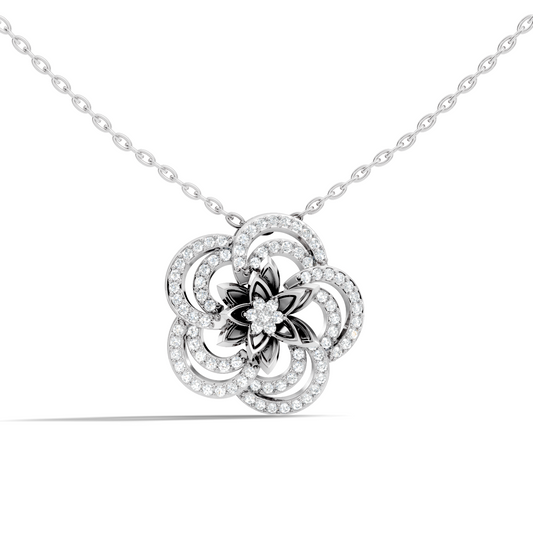 Round Shape 14k Solid Gold Natural-Lab Grown Diamond Elegance New Stlye Pendant For Women - HIGHCARAT DIAMONDS