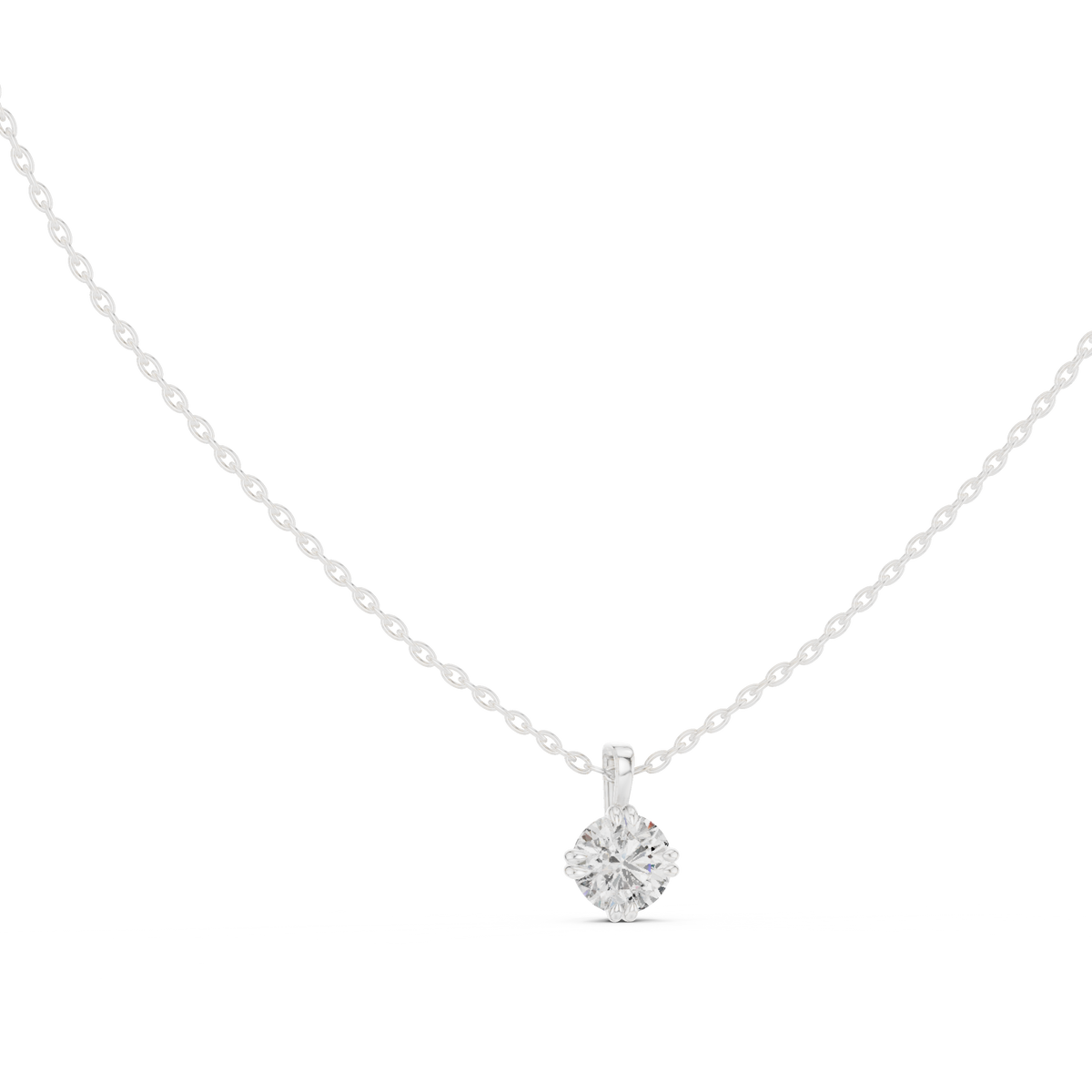 Round Cut Diamond Pendant In 14k Yellow Gold Minimalist Lab Grown Solitaire Necklace - HIGHCARAT DIAMONDS