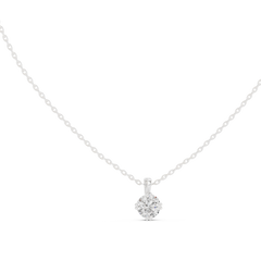Round Cut Diamond Pendant In 14k Yellow Gold Minimalist Lab Grown Solitaire Necklace - HIGHCARAT DIAMONDS