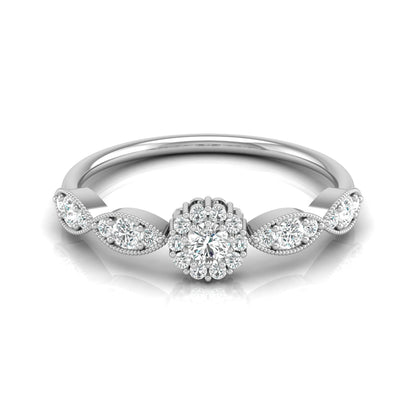 Round Halo lab grown Diamond Minimalist Ring - HIGHCARAT DIAMONDS