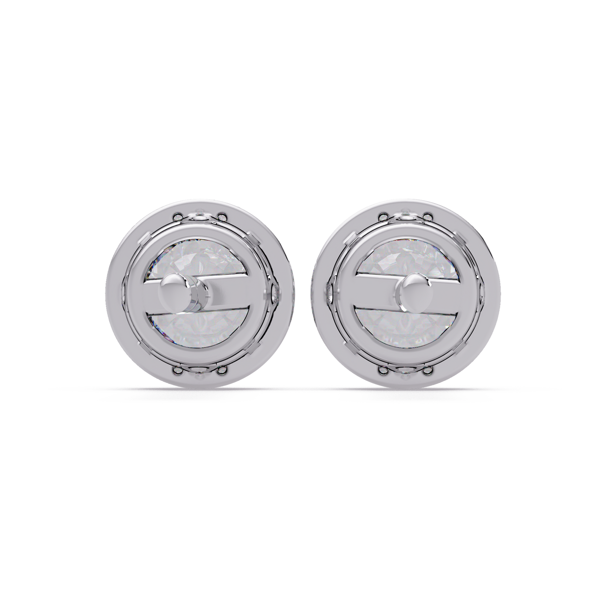 Round Lab Grown Diamond Accent Bezel Set Stud Earrings - HIGHCARAT DIAMONDS