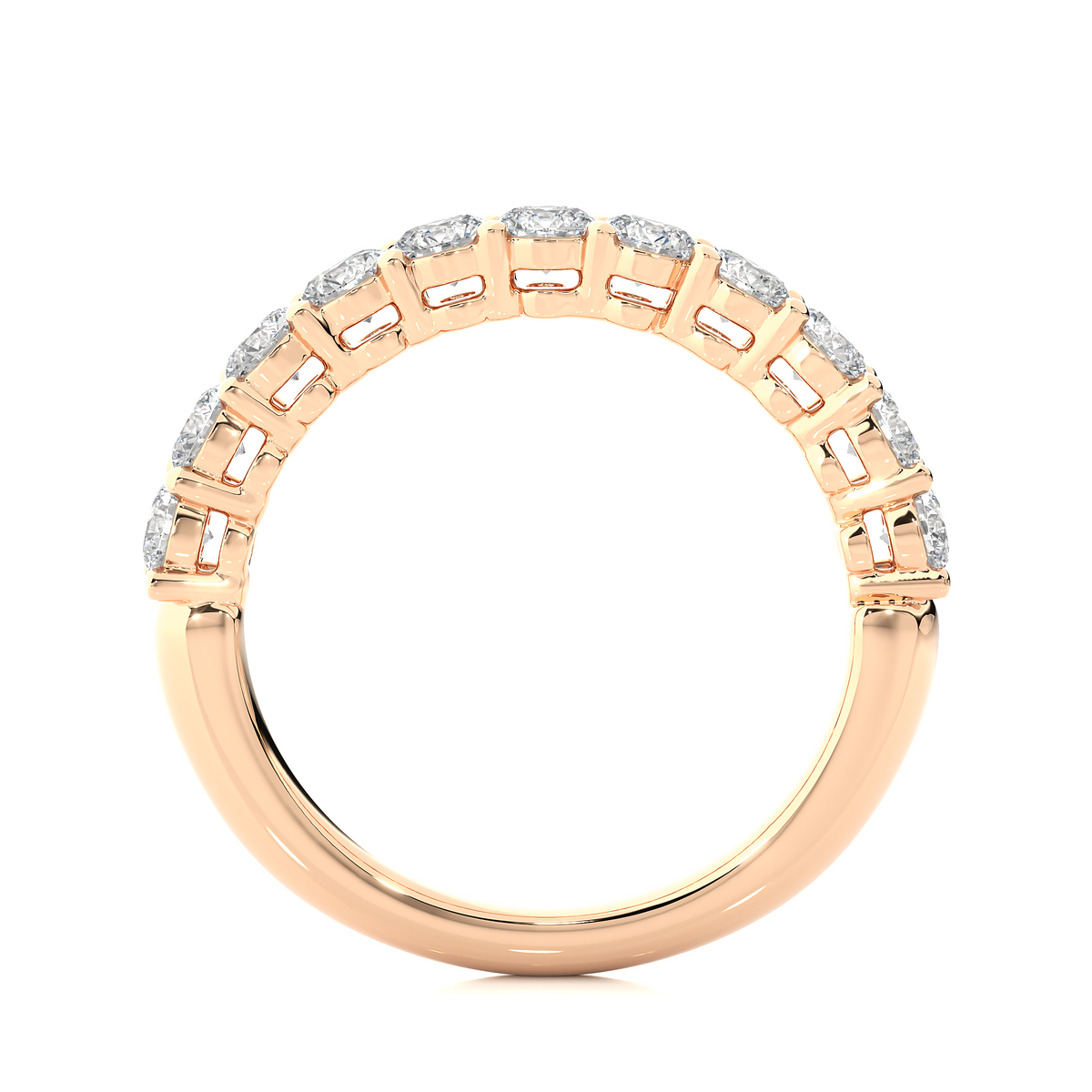 1.10 CT Round Diamond Half Eternity Wedding Band For her Sparkling Timeless beauty - HIGHCARAT DIAMONDS