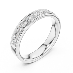 Elegant Round Cut Natural Diamond Art Deco Vintage Channel Set  Half Eternity Dainty Engagement Band - HIGHCARAT DIAMONDS