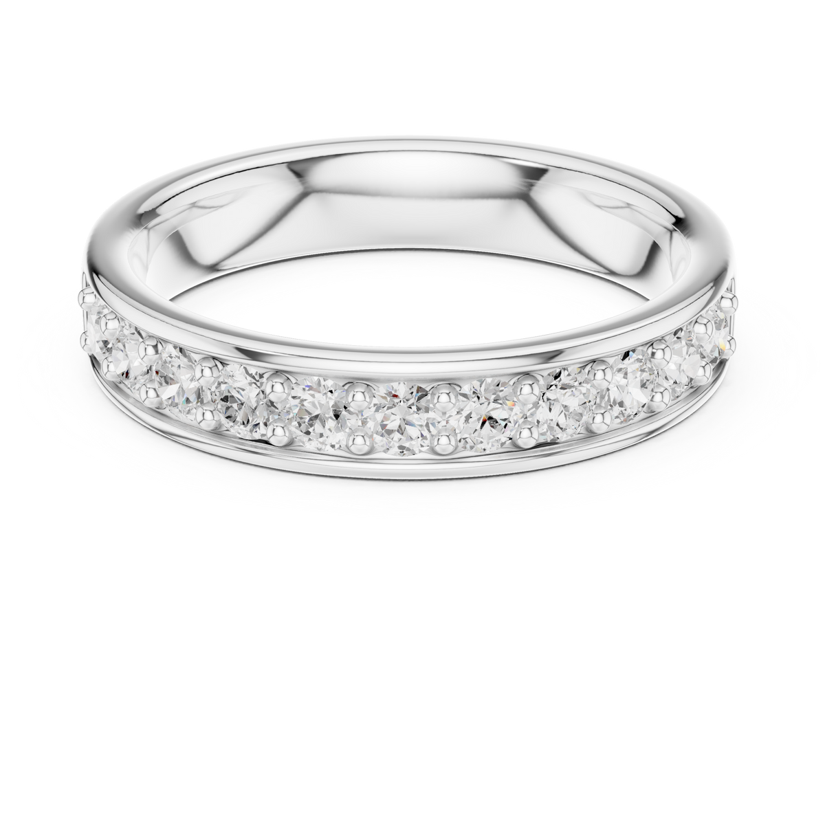 Elegant Round Cut Natural Diamond Art Deco Vintage Channel Set  Half Eternity Dainty Engagement Band - HIGHCARAT DIAMONDS