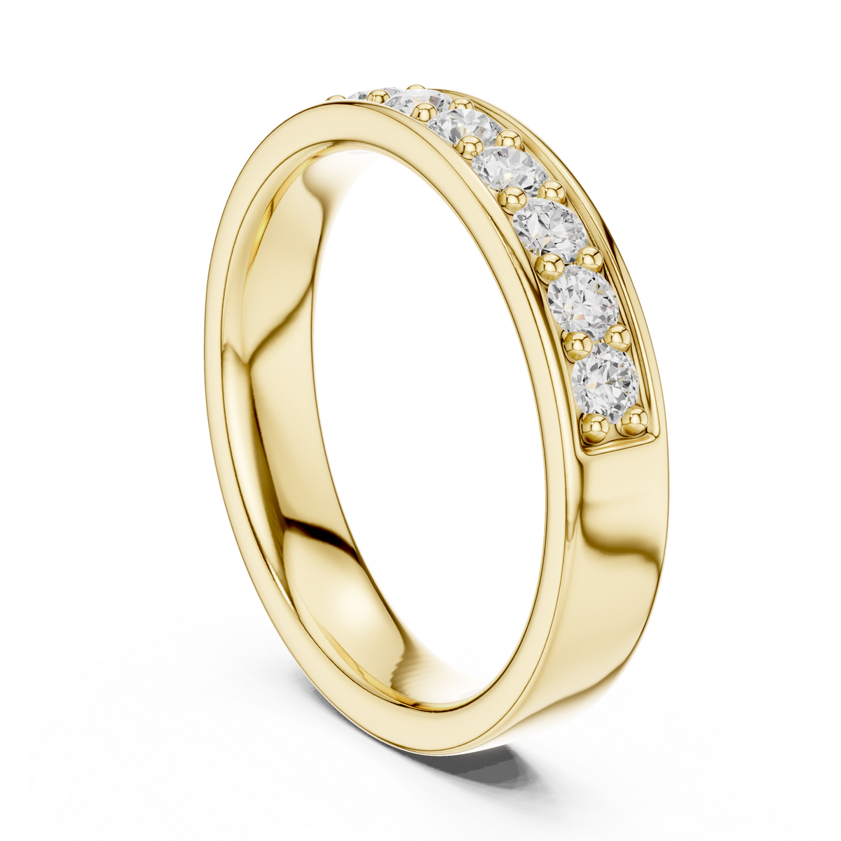 Elegant Round Cut Natural Diamond Art Deco Vintage Channel Set  Half Eternity Dainty Engagement Band - HIGHCARAT DIAMONDS