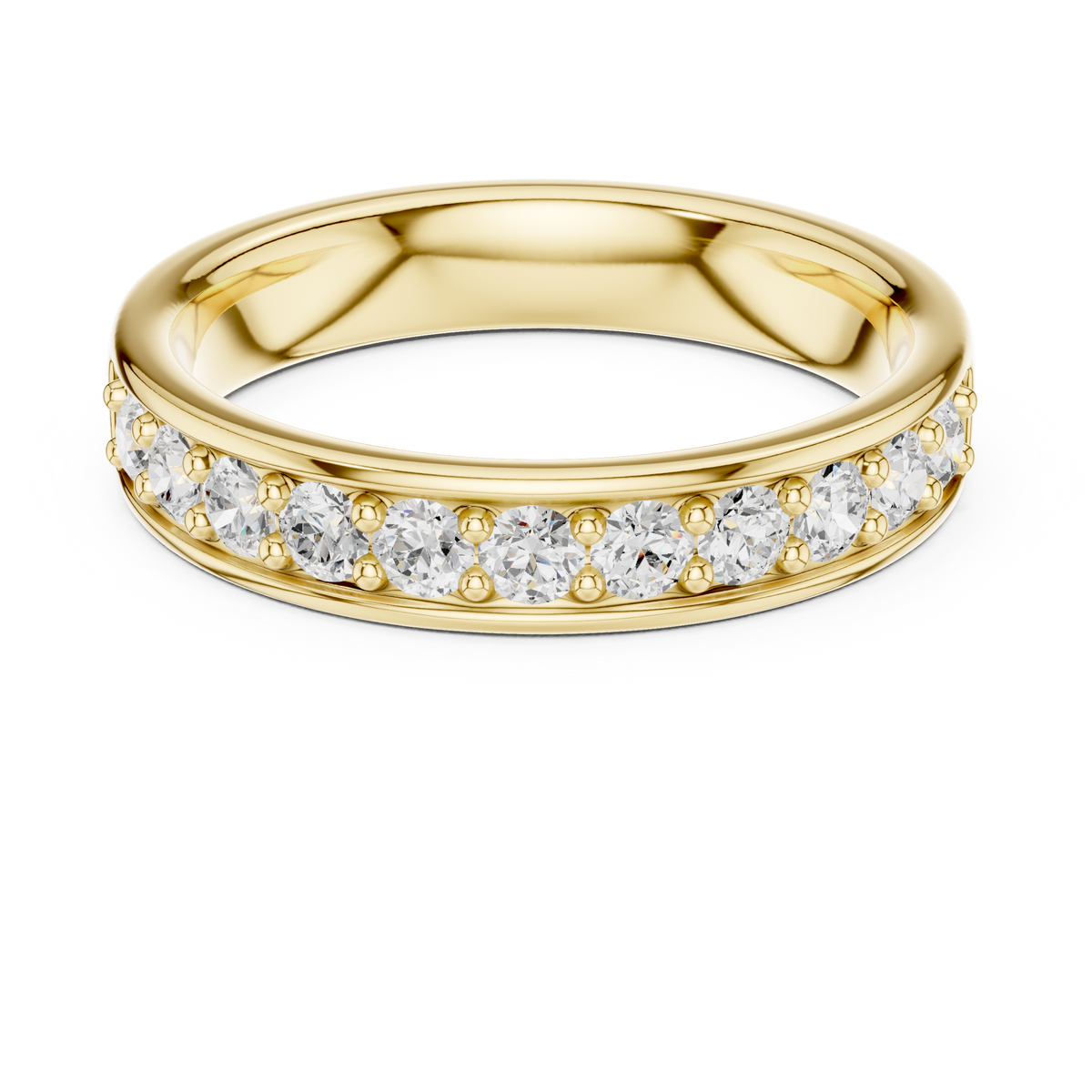Elegant Round Cut Natural Diamond Art Deco Vintage Channel Set  Half Eternity Dainty Engagement Band - HIGHCARAT DIAMONDS