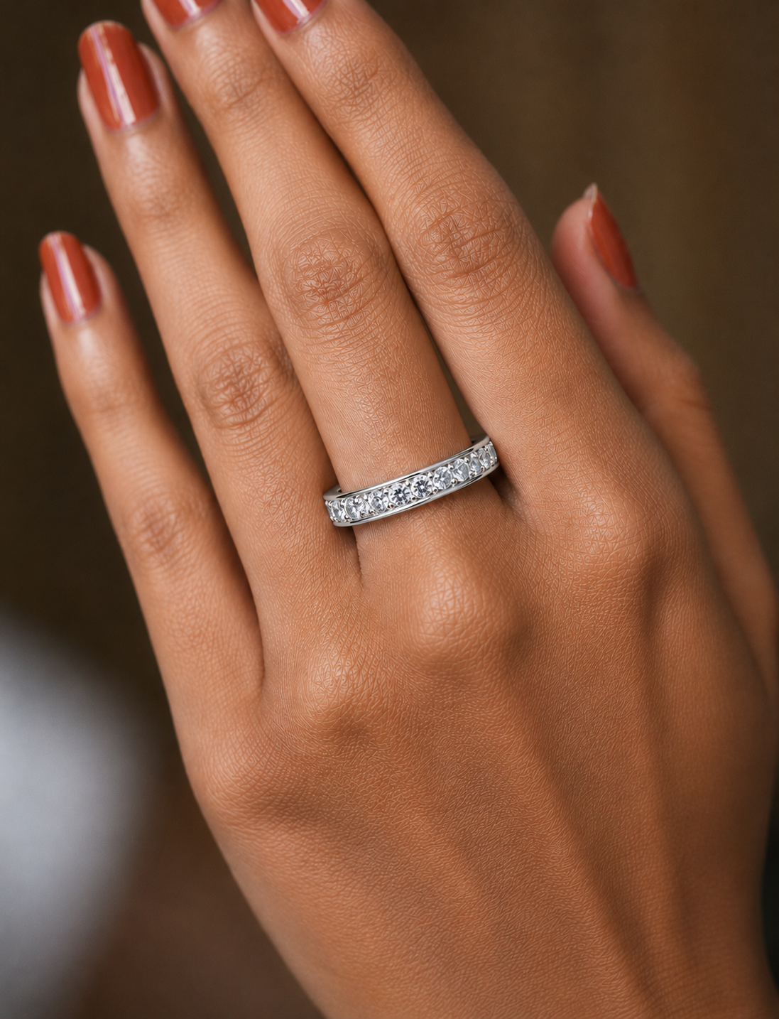 Elegant Round Cut Natural Diamond Art Deco Vintage Channel Set  Half Eternity Dainty Engagement Band - HIGHCARAT DIAMONDS