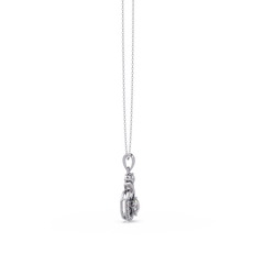 Round Lab Grown Diamond Circle X-Design Bail Halo Pendant - HIGHCARAT DIAMONDS