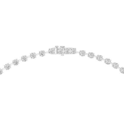 Round Shapes Lab Grown & Natural 13.44 Ct 10k Solid Gold Antiques Tennis Necklace For Her - HIGHCARAT DIAMONDS