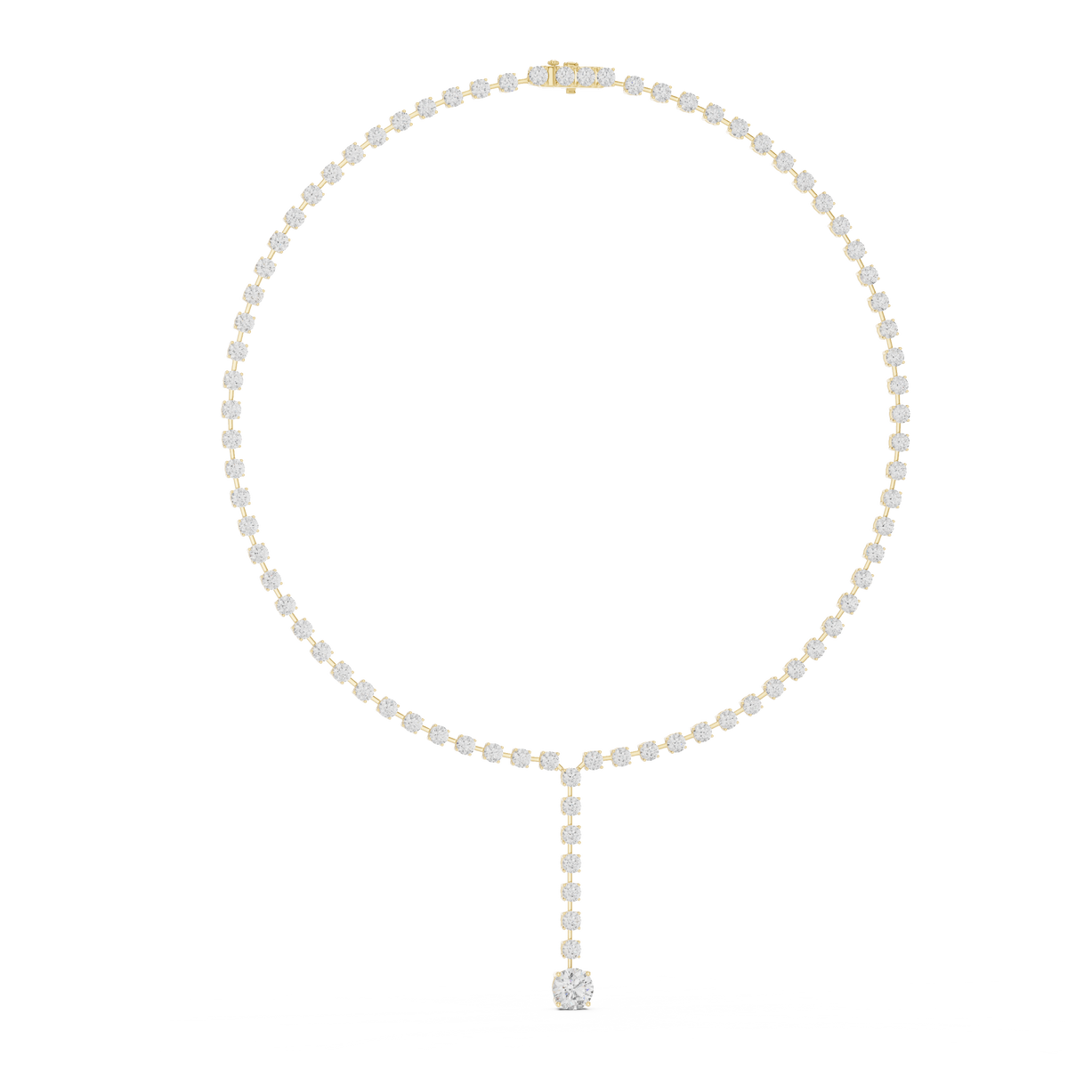 Round Shapes Lab Grown & Natural 13.44 Ct 10k Solid Gold Antiques Tennis Necklace For Her - HIGHCARAT DIAMONDS