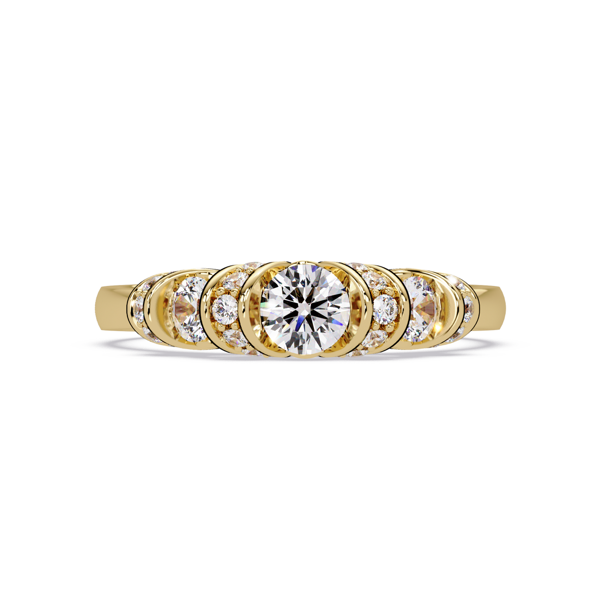 Round Lab Grown Diamond Cluster Band Ring - HIGHCARAT DIAMONDS