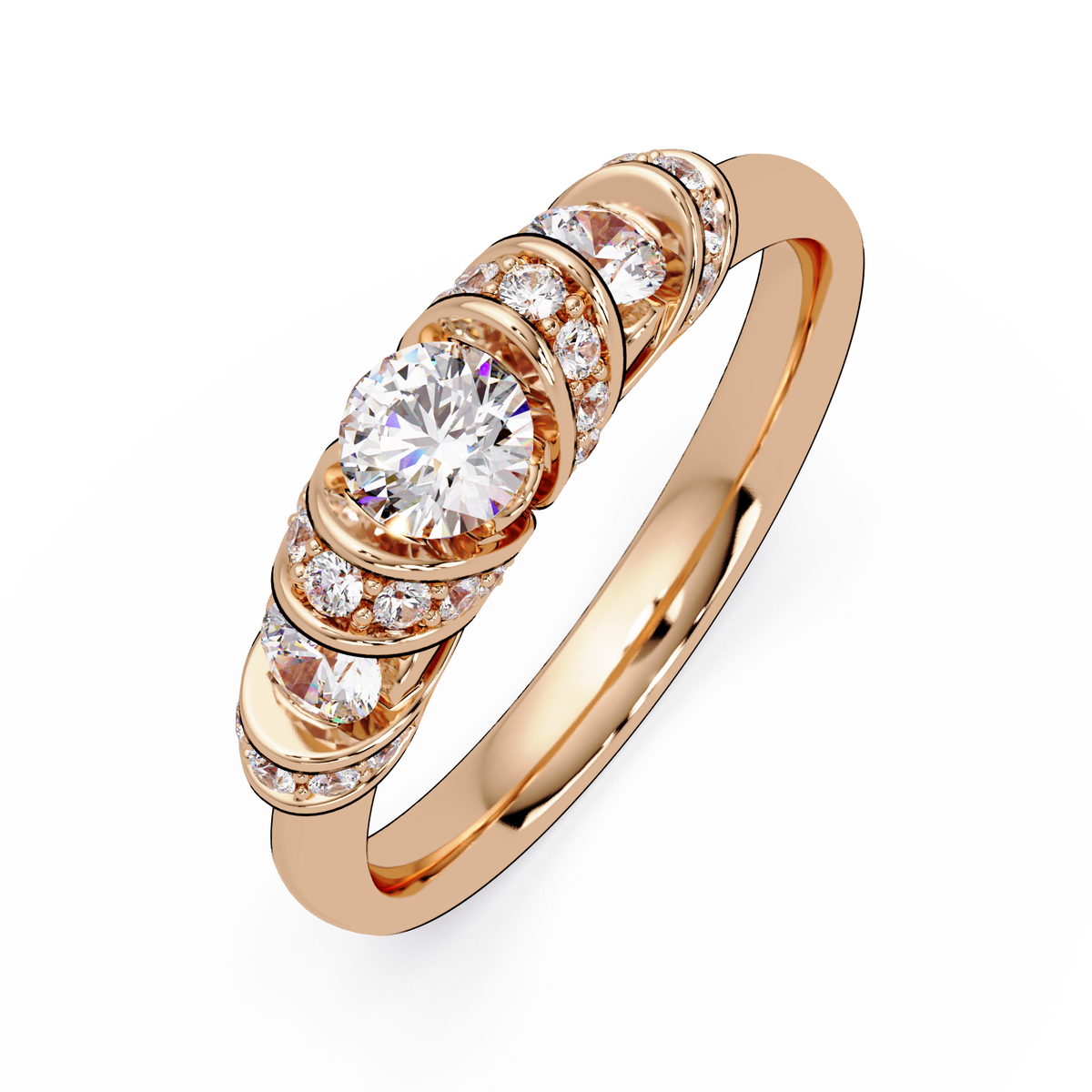 Round Lab Grown Diamond Cluster Band Ring - HIGHCARAT DIAMONDS