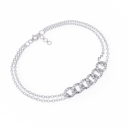 Vintage Round Cut Lab Grown Diamond Delicate Cluster Unique Charm Party Wear Bracelet For Gift - HIGHCARAT DIAMONDS