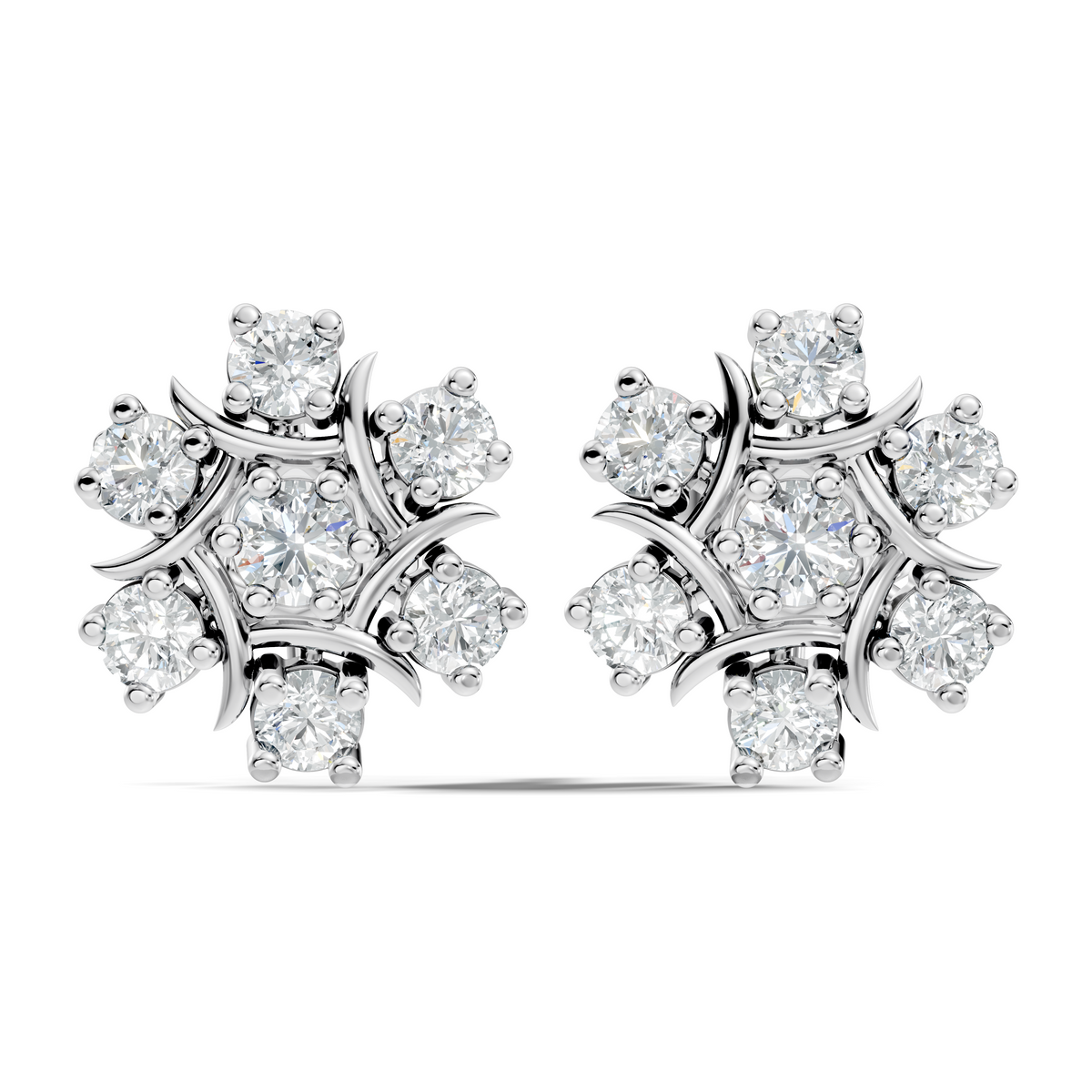 Stunning 1.34 CT Round Cut Diamond Stud Earrings Lab-Grown & Natural - HIGHCARAT DIAMONDS