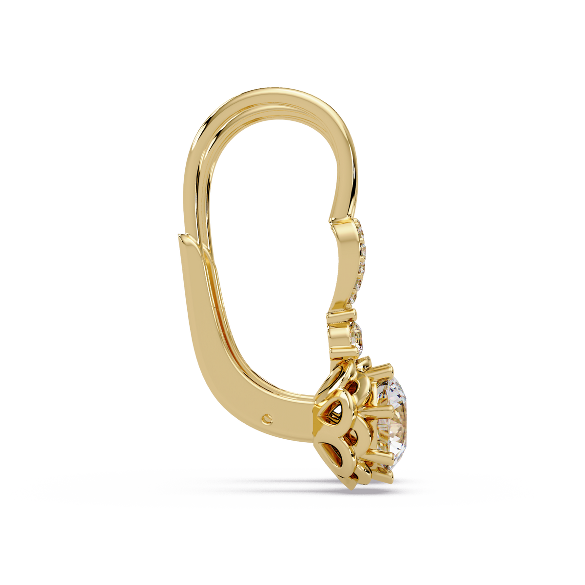 Round Lab Grown Diamond Drop Hoop Earrings - HIGHCARAT DIAMONDS