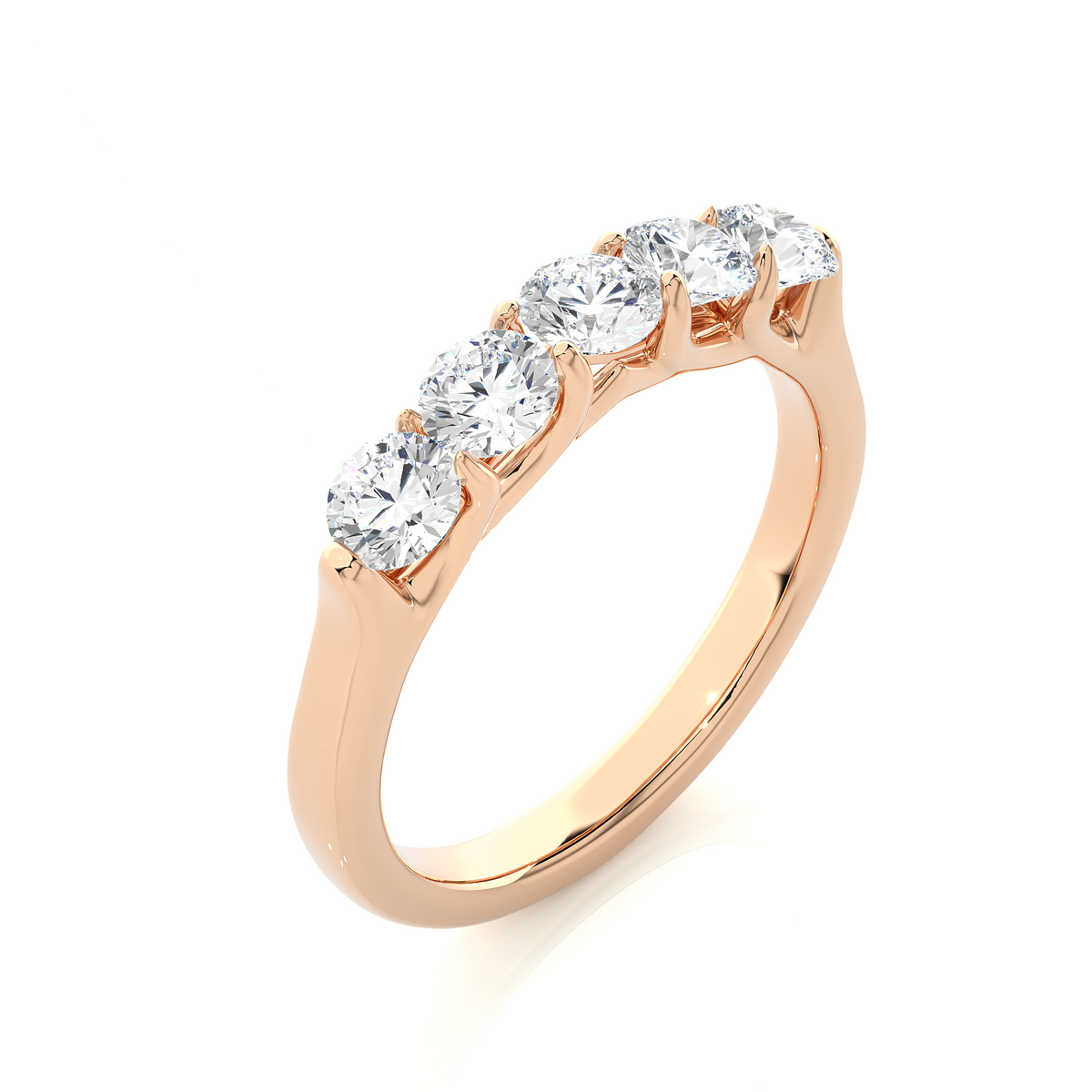 Stackable emerald cut diamond eternity ring for women