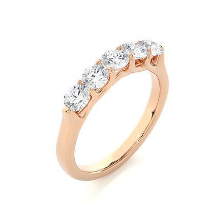 Stackable emerald cut diamond eternity ring for women
